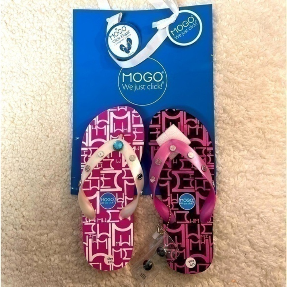MOGO Clip Charm Flip Flops Girls Size 2/3